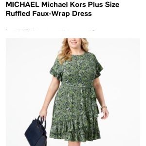 Michael Kors Ruffle Faux Wrap Dress